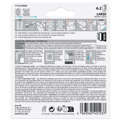 tesa Powerstrips Click Klett-Klebepads, weiß, 4 Paare