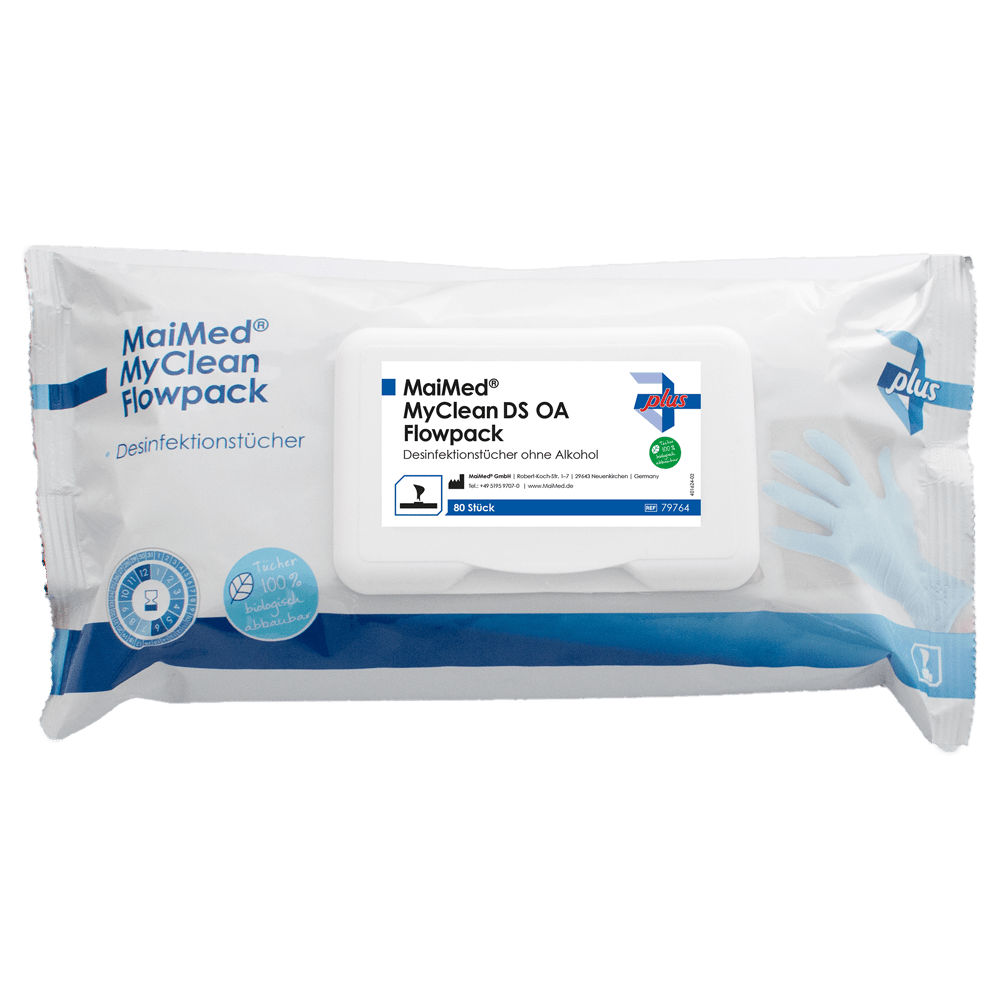 MaiMed MyClean DS OA Flowpack, 80 sheets 20x20 cm, soaked wipes | Pack (80 pieces)