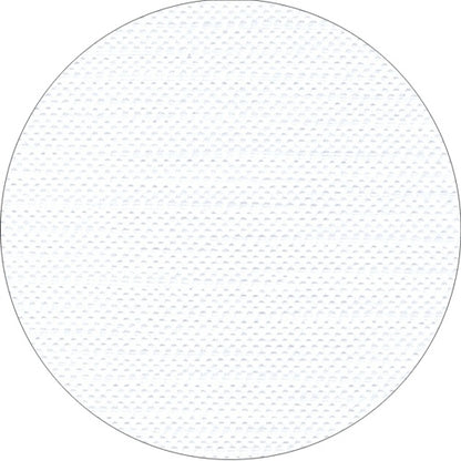 A close-up of a white round disc with a subtle texture, resembling the high-quality tissue of the PAPSTAR tablecloth, tissue "ROYAL Collection" from PAPSTAR GmbH, against a plain white background.