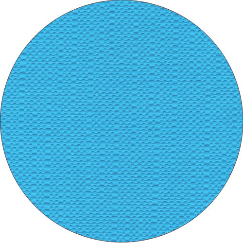 A round PAPSTAR tablecloth from the ROYAL Collection, made of high-quality tissue from PAPSTAR GmbH, features a textured light blue surface with a small, repeating pattern on a white background.
