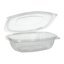 The PAPSTAR 50 gourmet and salad bowls with hinged lids made of crystal-clear, compostable PLA by PAPSTAR GmbH are open and transparent against a white background.
