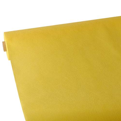 A close-up of the Starpak tablecloth, fabric-like, fleece "Soft Selection", partially unrolled and lying flat on a white background.