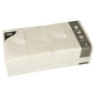 A transparent plastic package contains 250 folded, white PAPSTAR GmbH 3-ply napkins (40x40 cm). The black-gray label shows pictograms for quantity and size and confirms that they are ideal for celebrations.