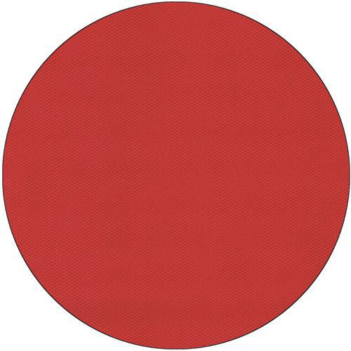 A continuous red circle with a thin black outline on white, with a slightly textured, fabric-like fleece surface, reminiscent of the Starpak tablecloth “Soft Selection” by Starpak.