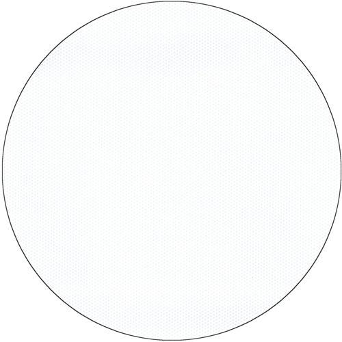 A simple white circle with a thin black outline on white, reminiscent of the subtle elegance of the fabric-like Starpak tablecloth “Soft Selection”.