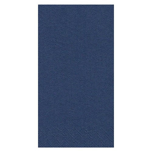 The PAPSTAR 250 napkins, 3-ply, 1/8-fold from PAPSTAR GmbH is a solid-color, navy blue, rectangular napkin with a subtle textured edge, measuring 33 x 33 cm—ideal for the food service industry, offering both style and durability. Shown on a white background.
