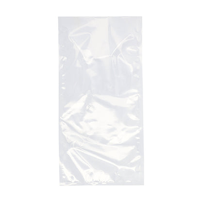 On a white background, a transparent Starpak 100 vacuum seal bag (PA/PE) from Starpak is depicted, ideal for the safe storage of food with a chamber vacuum sealer.