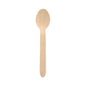 The PAPSTAR wooden spoon "pure" (15.7 cm) from PAPSTAR GmbH is depicted on a white background - its simple, robust design offers an eco-friendly alternative for environmentally conscious users; the package contains 100 pieces in a folding box.