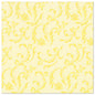 The PAPSTAR GmbH 50 "ROYAL Collection" napkins (40 x 40 cm, yellow, 1/4-fold) feature a yellow floral and vine pattern on a light yellow background - ideal for the elegantly set table.