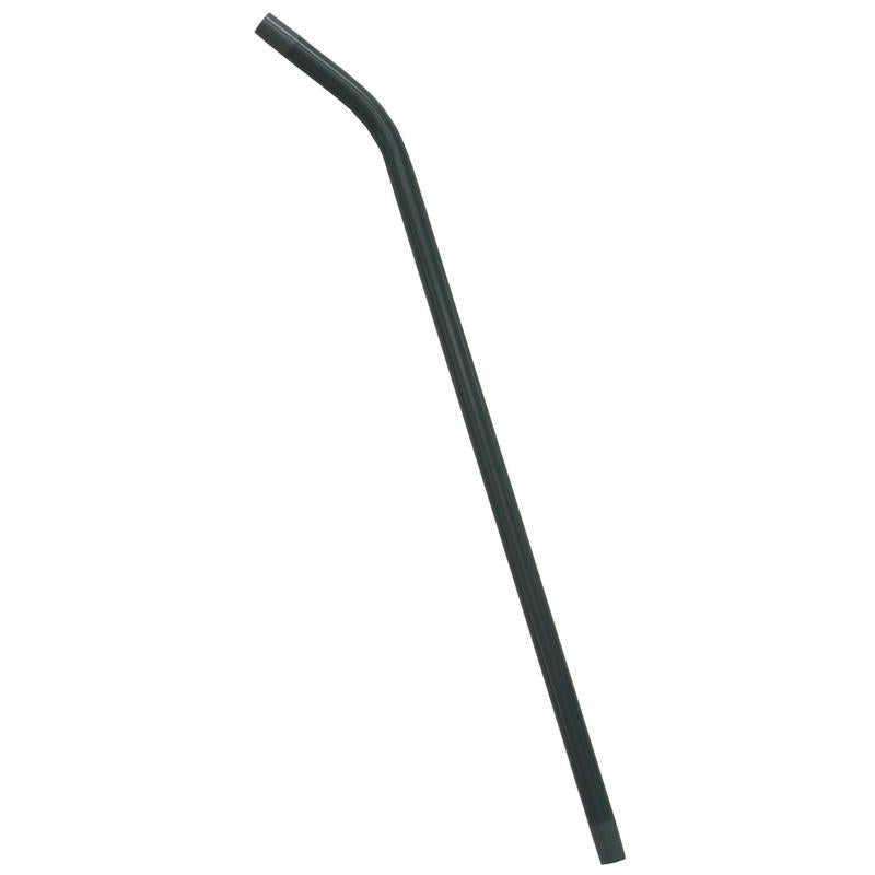 Die Saugstange 1 x gebogen von Diversey Deutschland GmbH & Co. OHG ist eine schwarze, wiederverwendbare Saugstange mit leichtem Knick am oberen Ende - präzises Saugen und einfache Reinigung vor weißem Hintergrund.