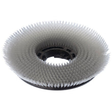 The scrub brush exposed aggregate concrete (43 cm) from Diversey Deutschland GmbH & Co. OHG fits the swingo 3500 and features angled white bristles in concentric circles on a black base, enhancing cleaning performance when deep cleaning concrete surfaces. Package: 1 piece.