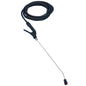 The Diversey Deutschland GmbH spray lance with hose for TASKI aquamat (1 piece) features a coiled black hose and a spray lance with nozzle, perfect for cleaning tasks; depicted on a plain white background.