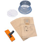 The accessory set for dry vacuuming for vacumat 22 from Diversey includes a universal dust nozzle, a double filter paper bag, a filter basket, and a filter cloth - all in one package (1 piece).