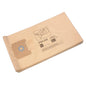 A stack of double filter paper bag vacumat 22 vacuum bags (pack of 10) from Diversey Deutschland GmbH & Co. OHG, with cardboard collar, round opening, printed product information, barcode and diagram for improved filtration efficiency.