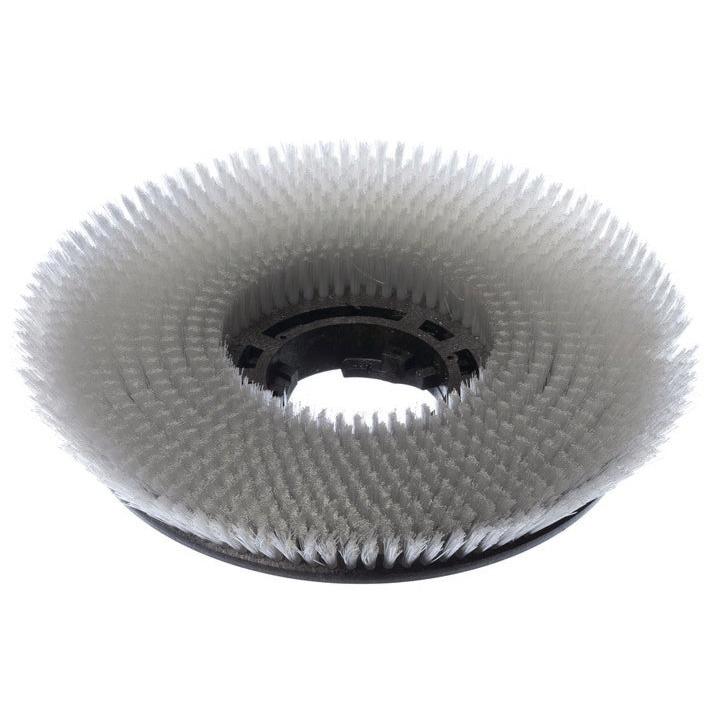 The scrubbing brush exposed aggregate concrete (50 cm) from Diversey Deutschland GmbH & Co. OHG features dense white, chamfered bristles and a black plastic hub body with plug slots, suitable for swingo 1255 machines. Package: 1 piece.