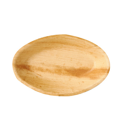 The PAPSTAR palm leaf bowls "pure", oval (20x12.5 cm), made from eco-friendly material, are biodegradable and ideal as sustainable disposable bowls for environmentally conscious occasions (25 pieces, shrink wrap).