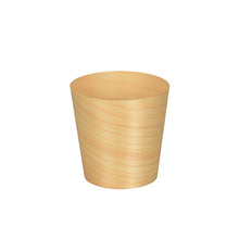 The 50 finger food bowls, wood "pure" round from PAPSTAR GmbH are small, lightweight wooden cups with natural grain and smooth edges – perfect for eco-friendly serving. Pictured on a simple white background.