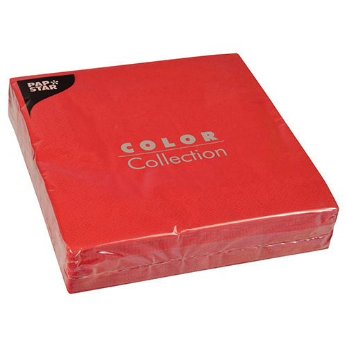 A sealed pack of 50 PAPSTAR napkins, 2-ply 1/4-fold, 40 x 40 cm from PAPSTAR GmbH, with the “Pap Star” logo in the upper left corner of the packaging.