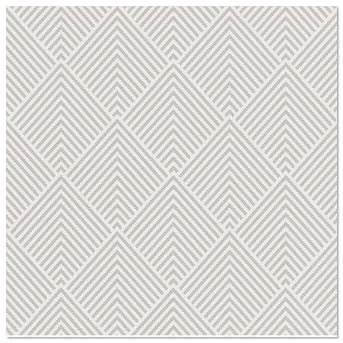 A repeating geometric pattern of light gray diamond shapes with chevron lines on white, ideal for PAPSTAR 50 napkins "ROYAL Collection" 1/4-fold 40 x 40 cm gray from PAPSTAR GmbH.