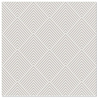 A repeating geometric pattern of light gray diamond shapes with chevron lines on white, ideal for PAPSTAR 50 napkins "ROYAL Collection" 1/4-fold 40 x 40 cm gray from PAPSTAR GmbH.