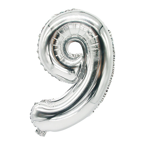 The PAPSTAR foil balloon (35 x 20 cm) in silver from PAPSTAR GmbH shows the number 9 and is perfect as a stylish decoration for special occasions.