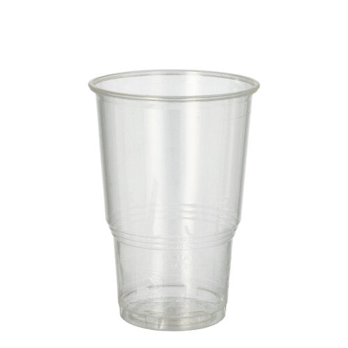 The PAPSTAR cold drink cup PLA "pure", crystal clear with foam rim (25 pieces) from PAPSTAR GmbH is on a white background and presents itself as an environmentally friendly disposable cup for sustainable decisions.