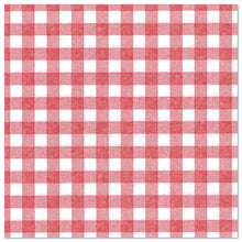 A square cloth with a red and white gingham pattern fits perfectly with the PAPSTAR GmbH 50 napkins "ROYAL Collection" 1/4-fold 40 x 40 cm red.