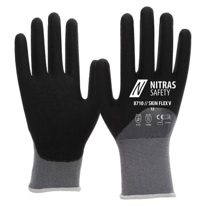 NITRAS SKIN FLEX V, assembly gloves, gray / black