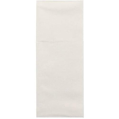 A Starpak 100 cutlery pouch airlaid napkin (40x48 cm, with cutlery fold) is presented unfolded against a white background and shows a fold line - ideal for table decoration or as a stylish cutlery pouch.