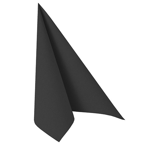 A single PAPSTAR 50 napkins "ROYAL Collection" 1/4-fold 48 x 48 cm napkin from PAPSTAR GmbH stands upright in a folded, triangular shape against a white background.