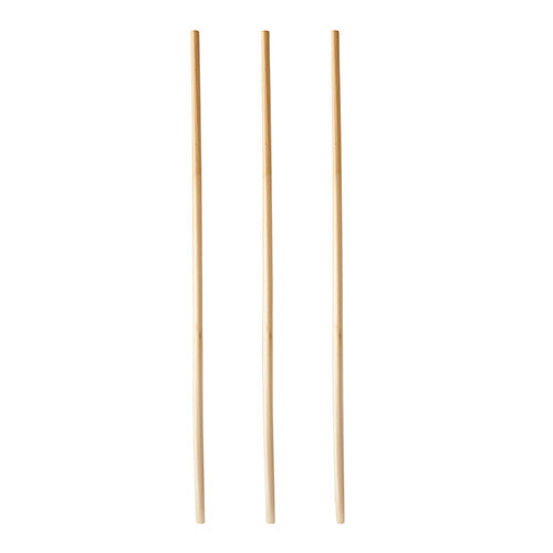 Three straws from PAPSTAR GmbH "pure" (Ø 4mm, 20cm) are arranged vertically on a white background, reminiscent of the eco-friendly and robust PAPSTAR straws from the 100-pack.