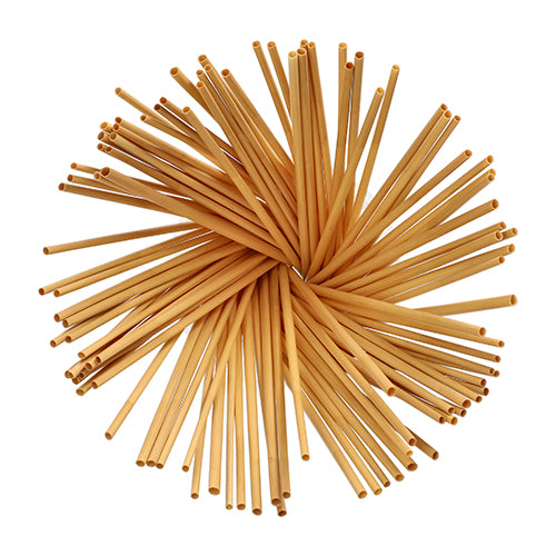 Uncooked spaghetti arranged radially from above on white, similar to the eco-friendly and stable "pure" straws (Ø 4 mm, 20 cm) from PAPSTAR GmbH in a pack of 100 folding boxes.