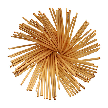 Uncooked spaghetti arranged radially from above on white, similar to the eco-friendly and stable "pure" straws (Ø 4 mm, 20 cm) from PAPSTAR GmbH in a pack of 100 folding boxes.