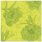 Die PAPSTAR 50 Servietten "ROYAL Collection" 1/4-Falz 40 x 40 cm der PAPSTAR GmbH sind mit ihren grünen Blumenmotiven auf gelb-grünem Hintergrund perfekt für festliche Anlässe und verleihen jeder Tafel einen eleganten Touch.