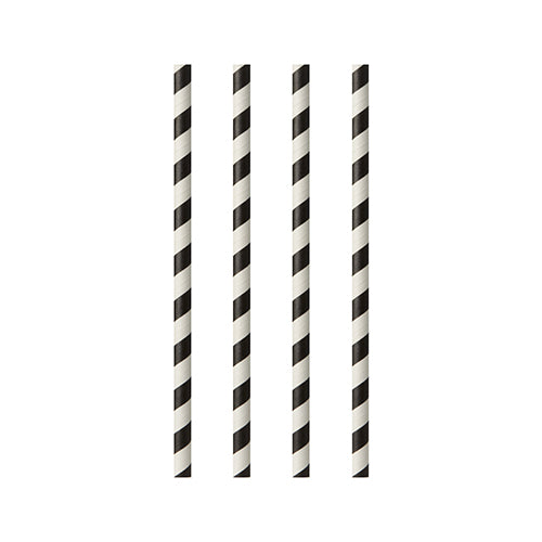 Four PAPSTAR 100 paper straws (Ø 6 mm) by PAPSTAR GmbH stand vertically in a row on a white background - a stylish, eco-friendly choice for sustainable enjoyment.