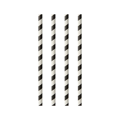 Four PAPSTAR 100 paper straws (Ø 6 mm) by PAPSTAR GmbH stand vertically in a row on a white background - a stylish, eco-friendly choice for sustainable enjoyment.