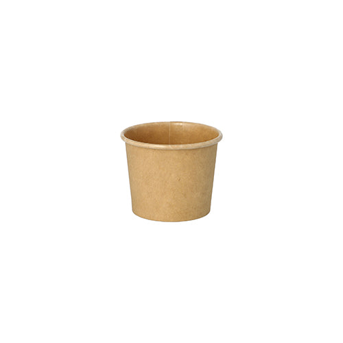 A PAPSTAR portion cup made of brown, recyclable cardboard from PAPSTAR GmbH stands centered on a white background. The environmentally friendly design is simple and smooth, without brand imprint or decoration.