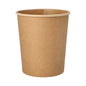 A brown PAPSTAR soup cup round (11.5 cm, 940 ml) made of eco-friendly cardboard stands against a white background. The cup from PAPSTAR GmbH has a smooth surface and a simple, cylindrical shape with a rounded rim.