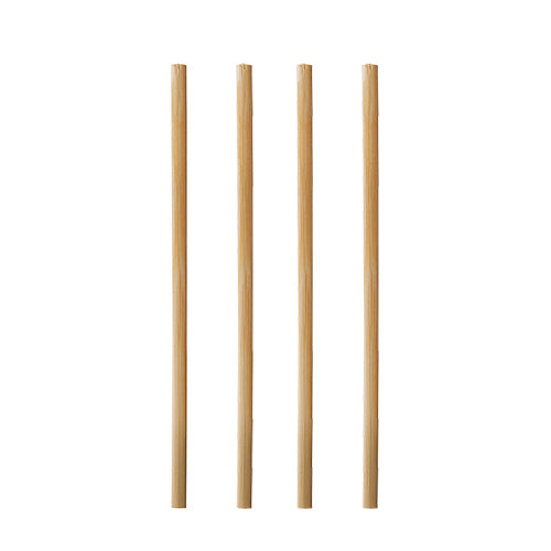 Four straight, cylindrical PAPSTAR 1000 stir sticks, bamboo "pure" from PAPSTAR GmbH are arranged vertically in a row against a plain white background - a sustainable choice for any drink.