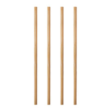 Four straight, light brown PAPSTAR 1000 stir sticks, bamboo "pure" from PAPSTAR GmbH are arranged vertically on a white background, highlighting an eco-friendly and biodegradable alternative to plastic.