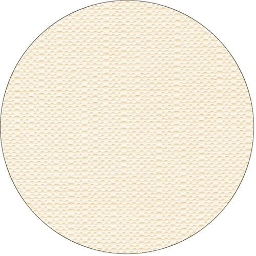 Ein flaches, rundes, cremefarbenes Objekt mit einer strukturierten, genoppten Oberfläche ähnelt dem PAPSTAR Tischdecke "ROYAL Collection" Champagner (25 m x 1,18 m) der PAPSTAR GmbH. Der Hintergrund ist einfarbig weiß.