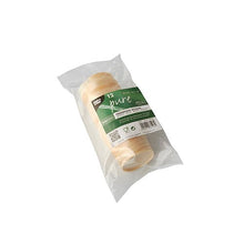A clear plastic package containing 12 PAPSTAR "Pure" wooden finger food bowls, round, Ø 4.5 cm, by PAPSTAR GmbH, with a green-and-white label (text, barcodes, QR code), shown on a plain white background.