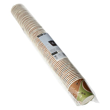 A long, sealed sleeve holds 80 Starpak paper drinking cups "To Go" (0.1 l, Ø 6.3 cm) in brown-green design - ideal for hot or cold drinks to take away. The packaging features a white label with product information and symbols.