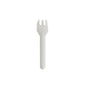 A pack of 100 white PAPSTAR cake and snack forks "pure" (12.7 cm, serrated) by PAPSTAR GmbH, shown isolated on a white background.