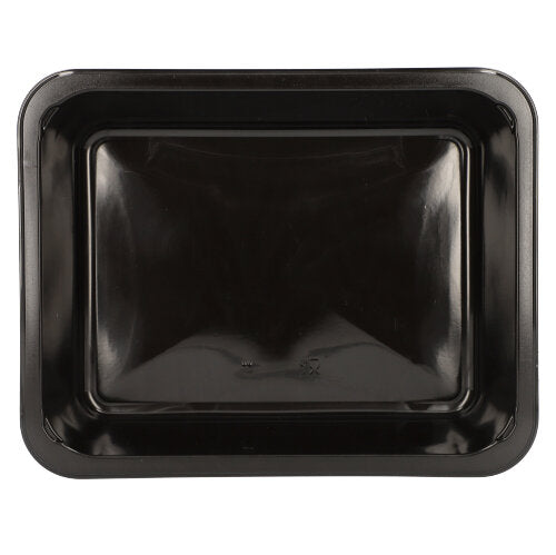 The Starpak 50 microwave dishes made of black polypropylene are rectangular, reusable, and practical for daily use – ideal with slightly raised edges, viewed from above on a white background.
