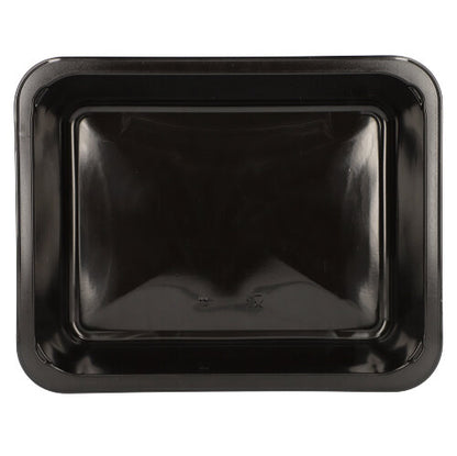 The Starpak 50 microwave dishes made of black polypropylene are rectangular, reusable, and practical for daily use – ideal with slightly raised edges, viewed from above on a white background.
