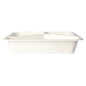 The Starpak 50 microwave dishes, PP are white, rectangular dishes made of polypropylene with two compartments, ideal for practical storage or reheating meals. Brand: Starpak.