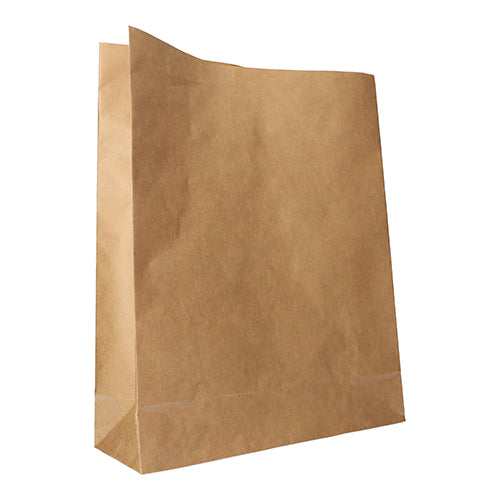 The PAPSTAR 250 block bottom bag made of brown kraft paper from PAPSTAR GmbH stands unopened with a flat bottom and sharp edges on a white background - an environmentally friendly packaging solution.