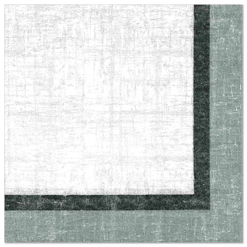 A textured, square image reflects the elegant, multi-layered style of the PAPSTAR 50 napkins "ROYAL Collection" 1/4-fold 40 x 40 cm design by PAPSTAR GmbH, with a white center framed by dark gray and muted green edges.