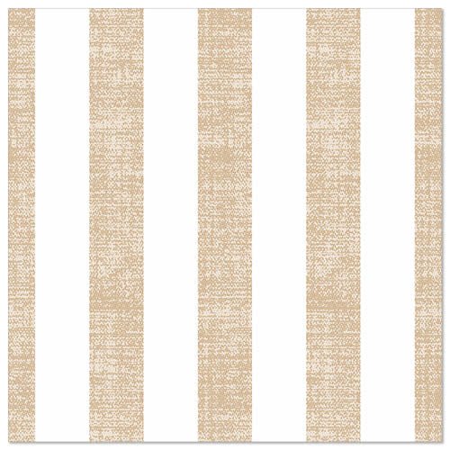 The PAPSTAR 50 napkins "ROYAL Collection" 1/4-fold (40x40 cm) by PAPSTAR GmbH with their square pattern of alternating sand-beige and white stripes give any set table an elegant and noble touch.